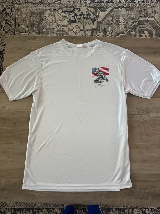 Other - White Men’s Short-Sleeve Graphic Performance Shirt with American Flag